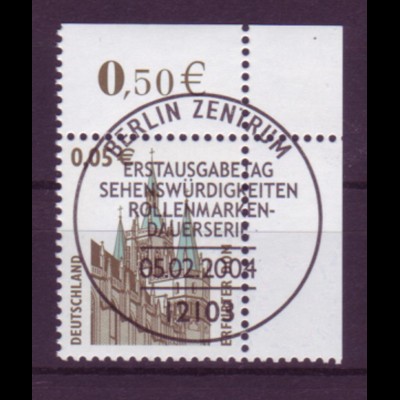Bund 2381 Eckrand rechts oben SWK 5 Cent mit Ersttagsstempel Berlin