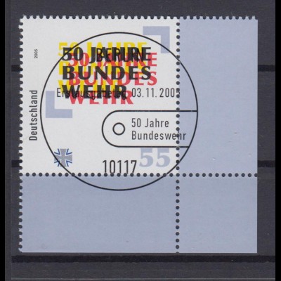 Bund 2497 Eckrand rechts unten 50 Jahre Bundeswehr 55 C ESST Berlin