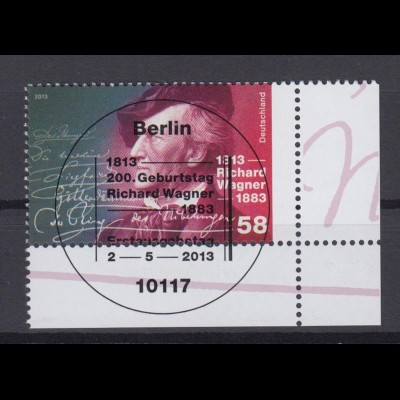 Bund 3008 Eckrand rechts unten 200. Geburtstag Richard Wagner 58 C ESST Berlin