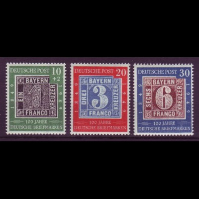 Bund 113-115 100 Jahre dt. Briefmarken 10+ 3 Pf, 20 Pf + 30 Pf postfrisch 