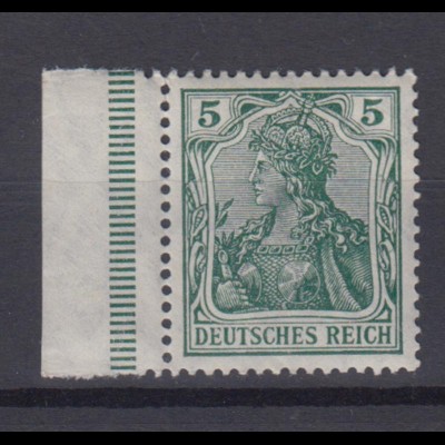 Deutsches Reich 85 Ia mit Seitenrand links Germania Friedensdruck 5 Pf **