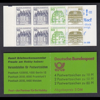 Bund Markenheftchen 24 h Burgen + Schlösser 1982 postfrisch