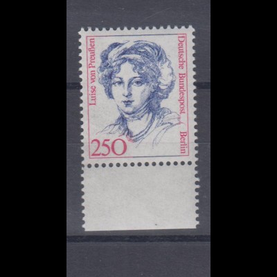Berlin 845 Einzelmarke mit Unterrand Frauen Luise von Preußen 250 Pf postfrisch 