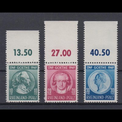 Französische Zone Rheinland Pfalz 46-48 mit Oberrand Johann W. von Goethe **
