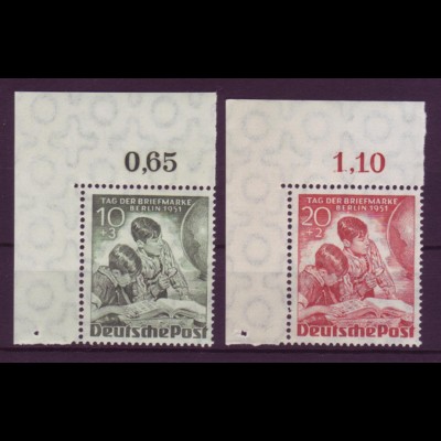 Berlin 80-81 Eckrand links oben Tag der Briefmarke 10+ 3 + 20+ 2 Pf postfrisch