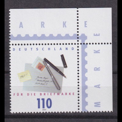 Bund 2148 Eckrand rechts oben Für die Briefmarke 110 Pf postfrisch
