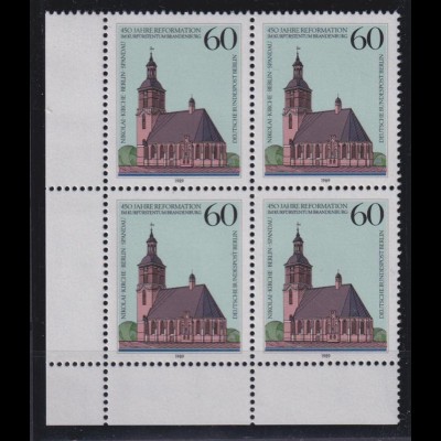 Berlin 855 Eckrand links unten 4er Block St.Nikolai Kirche 60 Pf postfrisch