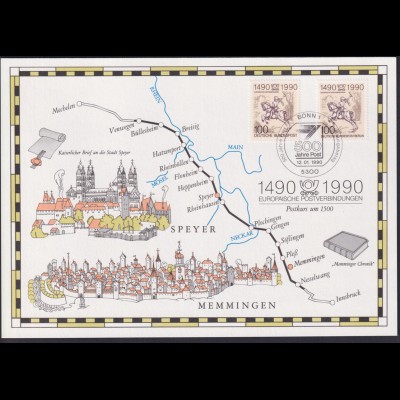 Bund 1445 Berlin 860 Gedenkblatt 500 Jahre Europäische Postverbindung