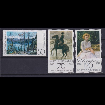Bund 986-988 Einzelmarken Deutscher Impressionismus 50 Pf, 70 Pf, 120 Pf **