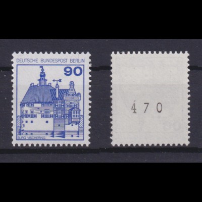 Berlin 588 RM mit gerader Nummer Burgen+Schlösser 90 Pf postfrisch 