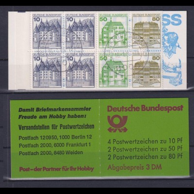 Bund Markenheftchen 24b Burgen+Schlösser 1982 gestempelt Frankfurt