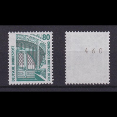 Bund 1342 v RM mit gerader Nummer SWK 80 Pf postfrisch weiße Gummierung