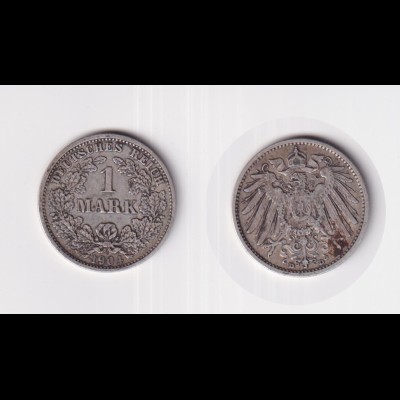 Silbermünze Kaiserreich 1 Mark 1904 D Jäger Nr. 17 /25
