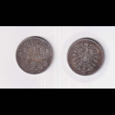 Silbermünze Kaiserreich 1 Mark 1875 B Jäger Nr. 9 /8a