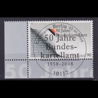 Bund 2641 Eckrand links unten 50 Jahre Bundeskanzleramt 90 C ESST Berlin