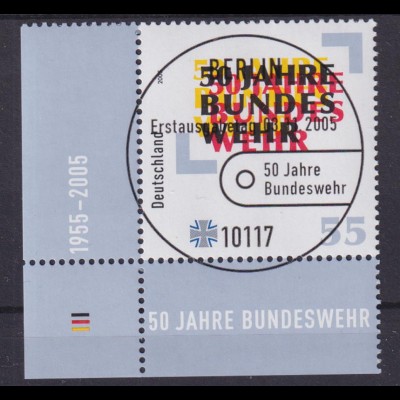 Bund 2497 Eckrand links unten 50 Jahre Bundeswehr 55 C ESST Berlin