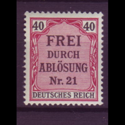 Deutsches Reich Dienst D 7 Einzelmarke 40 Pf postfrisch 