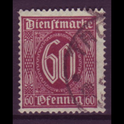 Deutsches Reich Dienst D 66 Einzelmarke 60 Pf gestempelt /2