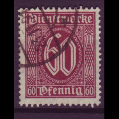 Deutsches Reich Dienst D 66 Einzelmarke 60 Pf gestempelt 23.11.21 /3
