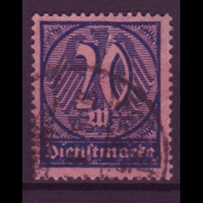 Deutsches Reich Dienst D 72 Einzelmarke 20 M gestempelt /2