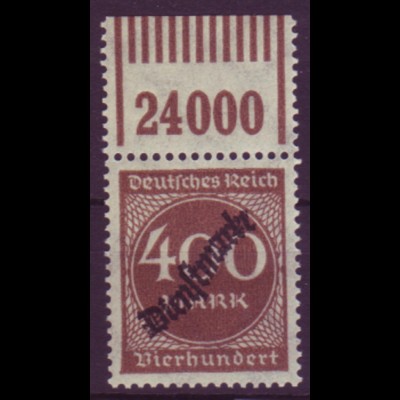 Deutsches Reich Dienst D 80 mit Oberrand 400 M postfrisch