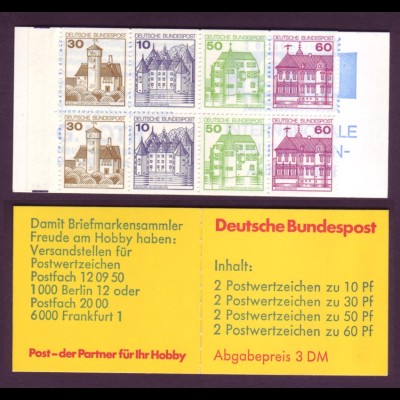 Bund Markenheftchen 23e Burgen + Schlösser 1982 postfrisch 