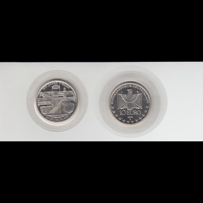 Silbermünze 10 Euro 2002 100 Jahre UBahn stempelglanz