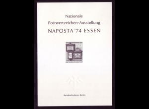 Bund Schwarzdruck 825 Naposta `74 Essen Weltpostverein 