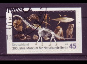 Bund 2780 SELBSTKLEBEND Folienblatt Museum Naturkunde Berlin 45 C gestempelt