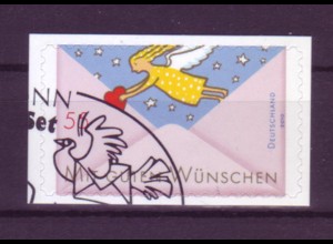 Bund 2828 SB Folienblatt Post Mit guten Wünschen Engel 55 Cent gestempelt
