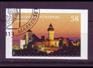 Bund 2978 SELBSTKLEBEND Folienblatt Kaiserburg Nürnberg 58 Cent gestempelt