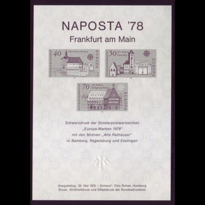 Bund Schwarzdruck 969-971 Naposta `78 Frankfurt am Main