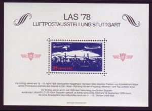 Vignette Luftpostausstellung Stuttgart LAS 1978 25 Jahre EAPC