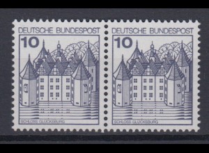 Bund 913 waagerechtes Paar Burgen + Schlösser 10 Pf postfrisch