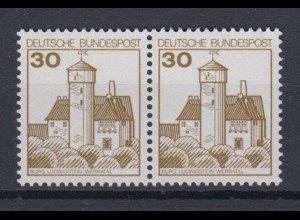 Bund 914 waagerechtes Paar Burgen + Schlösser 30 Pf postfrisch