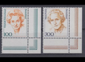 Bund 1955-1956 Eckrand rechts unten Frauen 100/300 Pf postfrisch