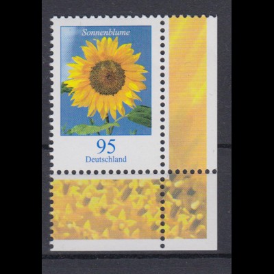 Bund 2434 Eckrand rechts unten Blumen Sonnenblume 95 Cent postfrisch
