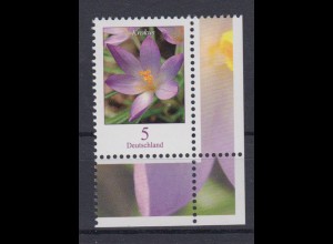 Bund 2480 Eckrand rechts unten Blumen Krokus 5 Cent postfrisch