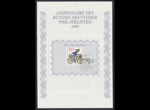 Bund 1814 Jahresgabe BDPH Tag der Briefmarke 1995 ESST