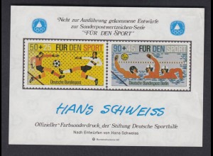 offizieller Farbsonderdruck Sporthilfe (16) 1980 Fußball + Schwimmen