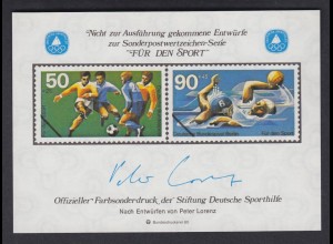 offizieller Farbsonderdruck Sporthilfe (17) 1980 Fußball + Schwimmen