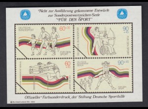 offizieller Farbsonderdruck Sporthilfe (23) Für den Sport 1982 Entwürfe