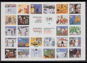 Weihnachtssiegelmarken 1984 Bogen ungezähnt ohne Gummi Tuberkolose in der Welt 