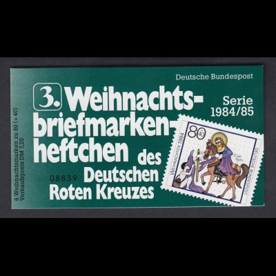 Bund Rotes Kreuz Weihnachten Markenheftchen 5x 1233 80+ 40 Pf 1984/85 postfrisch