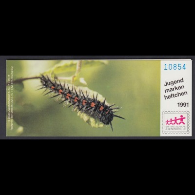 Bund Jugend Schmetterlinge Markenheftchen 5x 1513 50+ 25 Pf 1991 postfrisch 