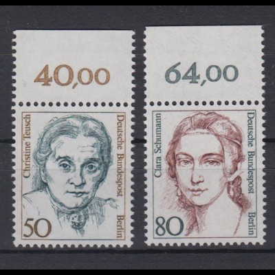 Berlin 770-771 mit Oberrand Frauen 50 Pf + 80 Pf postfrisch