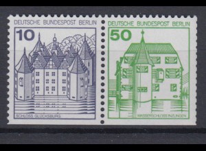 Berlin 532,615 D Zusammendruck W74 unten geschnitten Burgen+Schlösser 10/50 Pf**