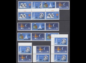 DDR 3005-3008 Zusammendrucke 16 verschiedene 25 Jahre Weltraum postfrisch