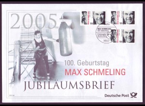 Bund Jubiläumsbrief 2005 Mi.Nr. 2489 ESST 100. Geburtstag Max Schmeling