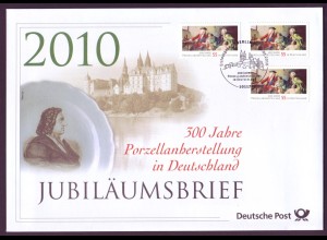Bund Jubiläumsbrief 2010 Mi.Nr. 2805 ESST 300 Jahre Porzellanherstellung 